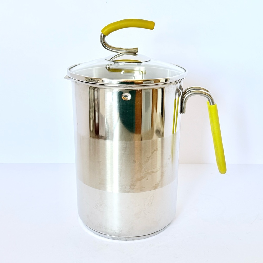 Kuhn Rikon Switzerland 4th-Burner Pot 11-Cup Lid & Steamer Basket Yellow Handles - Picture 3 of 16